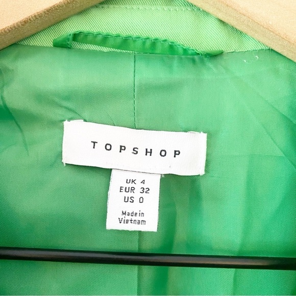 TOPSHOP Neon Green Longline Belted Blazer NWOT - Picture 7 of 9